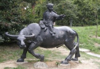 別墅區牧童雕塑 大型別墅區鑄銅雕塑 仿古民俗雕塑