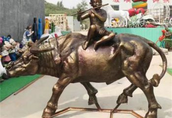 牧童雕塑生產 景觀美陳民俗雕塑 噴漆鑄銅雕塑