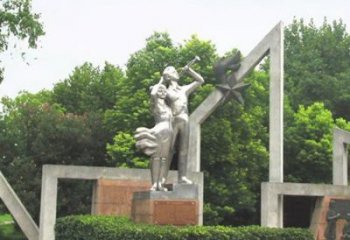 門口少先隊員雕塑 售樓處學(xué)生雕塑 彩繪小品