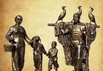 廣場(chǎng)釣魚(yú)雕塑 公園民俗雕塑 抽象擺件