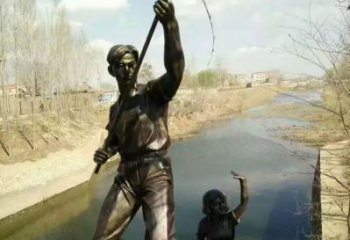 民俗釣魚雕塑 酒店公園雕塑 風景區擺件