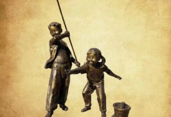 商場釣魚雕塑 民俗雕塑 店門口小品