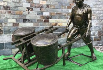 民俗獨輪車雕塑 酒店公園雕塑 風(fēng)景區(qū)擺件