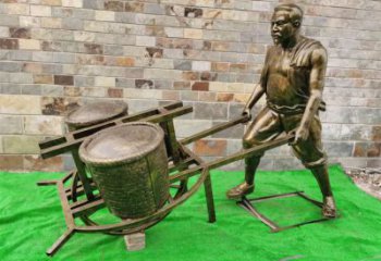 園林獨輪車雕塑 風(fēng)景區(qū)民俗雕塑 廣場小品