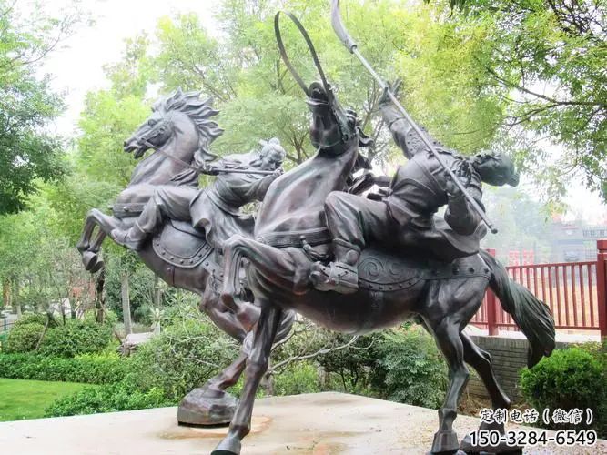 騎馬岳飛雕塑 仿古名人雕塑 步行街肖像雕塑