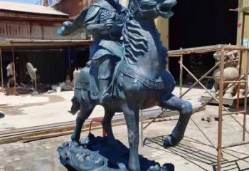 騎馬岳飛雕塑 景觀校園名人雕塑 商業(yè)街肖像雕塑