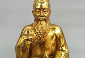 鑄銅扁鵲雕塑 黃銅名醫雕塑 步行街藥王雕塑