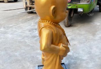 美陳小和尚雕塑 異形兒童雕塑 酒店肖像雕塑