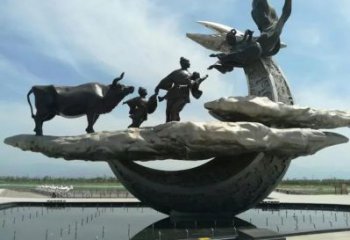 風景區(qū)牛郎織女雕塑 售樓處廣場雕塑 仿古擺件