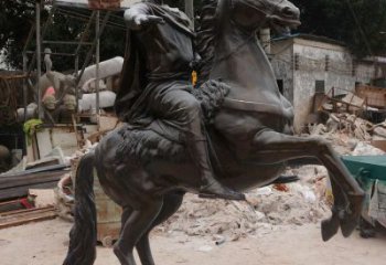 創(chuàng)意騎馬人雕塑 步行街店門口雕塑 民俗小品