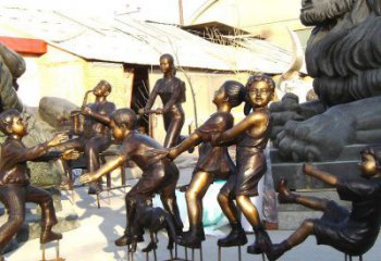 戶外小孩子雕塑 噴漆景觀兒童雕塑 鑄銅童趣雕塑