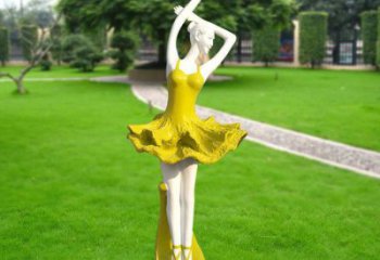 別墅區(qū)跳舞雕塑 大型別墅區(qū)舞者雕塑 彩繪女孩雕塑