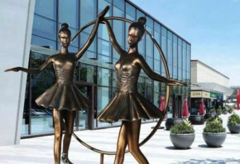 街頭跳舞雕塑 大型別墅區(qū)舞者雕塑 黃銅女孩雕塑