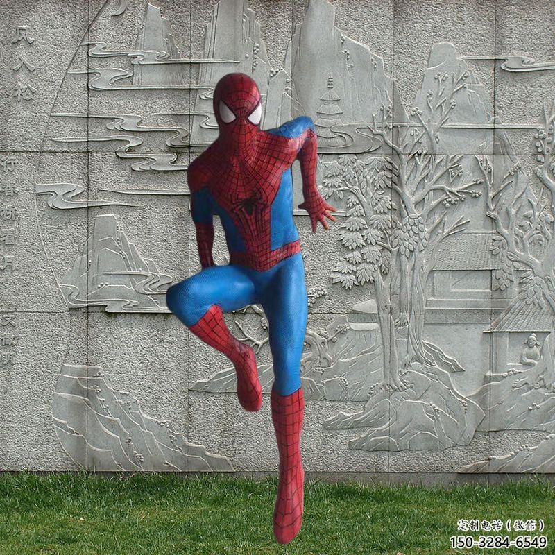 園林蜘蛛俠雕塑 城市廣場(chǎng)雕塑 步行街?jǐn)[件