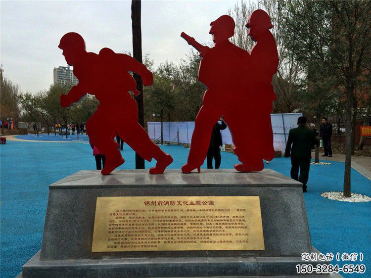 商場消防員雕塑 彩繪雕塑 店門口小品