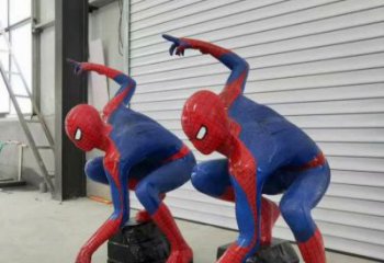 商場(chǎng)蜘蛛俠雕塑 卡通雕塑 店門口小品