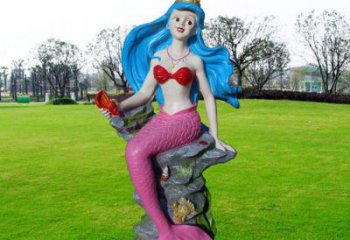 彩繪美人魚(yú)雕塑 大型城市雕塑 商業(yè)街?jǐn)[件