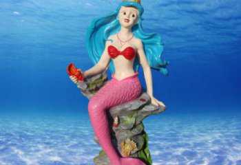 城市美人魚(yú)雕塑 風(fēng)景區(qū)彩繪雕塑 抽象擺件