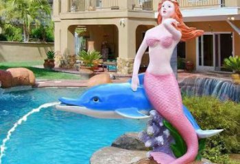 戶外美人魚雕塑 噴漆景觀卡通雕塑 彩繪動漫雕塑