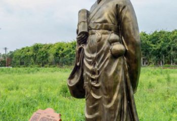 商業(yè)街張仲景雕塑 烤漆擺件 彩繪名醫(yī)雕塑