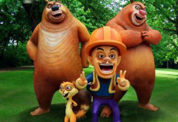 動漫熊大雕塑 店門口園林雕塑 卡通小品