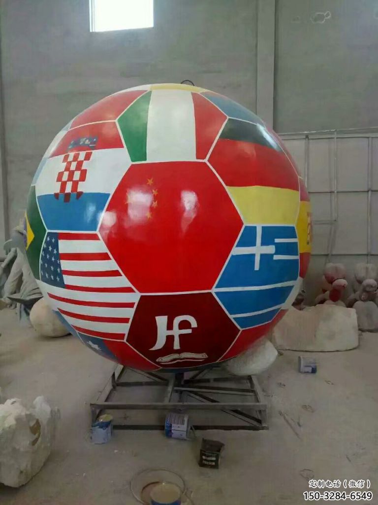 街頭足球雕塑 大型別墅區球體雕塑 鋼管球類雕塑