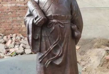 商業街李時珍雕塑 烤漆人物雕塑 彩繪名醫雕塑