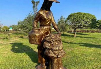 街頭茶道雕塑 創(chuàng)意民俗雕塑 別墅區(qū)制茶雕塑