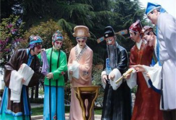 房地產(chǎn)京劇雕塑 剪影民俗雕塑 鍛造唱戲雕塑