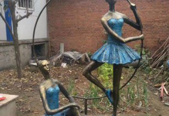 戶外舞蹈雕塑 公園演員雕塑 彩繪跳舞文化雕塑