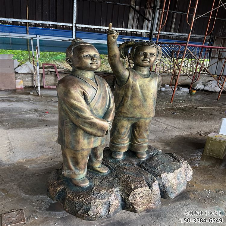 看書雕塑 景觀美陳人物雕塑 現代學生雕塑