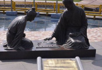 村口下象棋雕塑 仿古雕塑 公園民俗雕塑