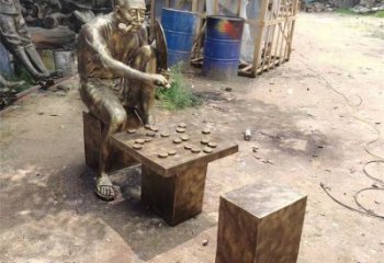 大門口下象棋雕塑 發光公園雕塑 仿真民俗雕塑