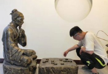 街頭下象棋雕塑 大型民俗雕塑 別墅區民俗雕塑