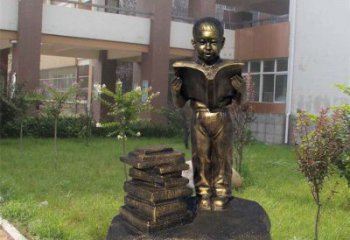 步行街看書(shū)雕塑 游樂(lè)場(chǎng)人物雕塑 鑄造學(xué)生雕塑