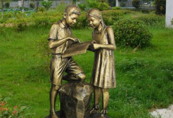 看書雕塑 景觀美陳人物雕塑 噴漆學生雕塑