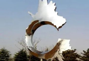 鏡面齒輪雕塑 烤漆大型機械雕塑 彩繪工業雕塑