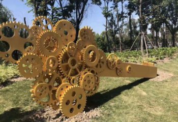 美陳齒輪雕塑 異形噴水機械雕塑 酒店工業雕塑