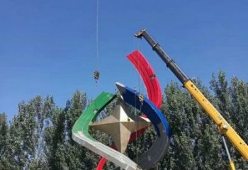 大型五角星雕塑 鍛造發光黨建雕塑 房地產紅色文化