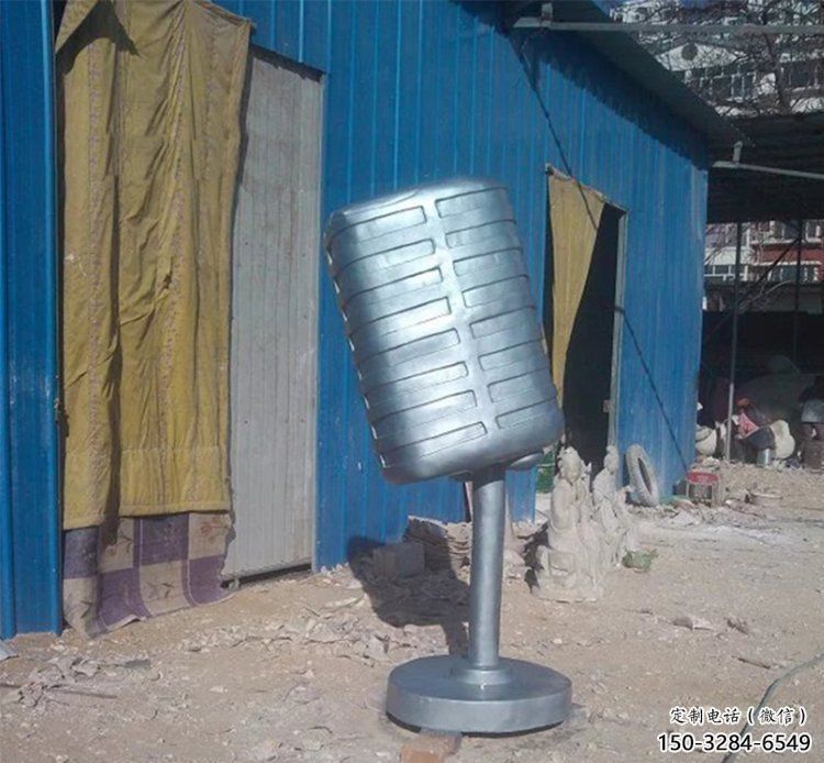 別墅區(qū)麥克風(fēng)雕塑 大型別墅區(qū)話筒雕塑 剪影音樂雕塑