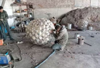 街頭松塔雕塑 大型別墅區雕塑 鋼管松果造型