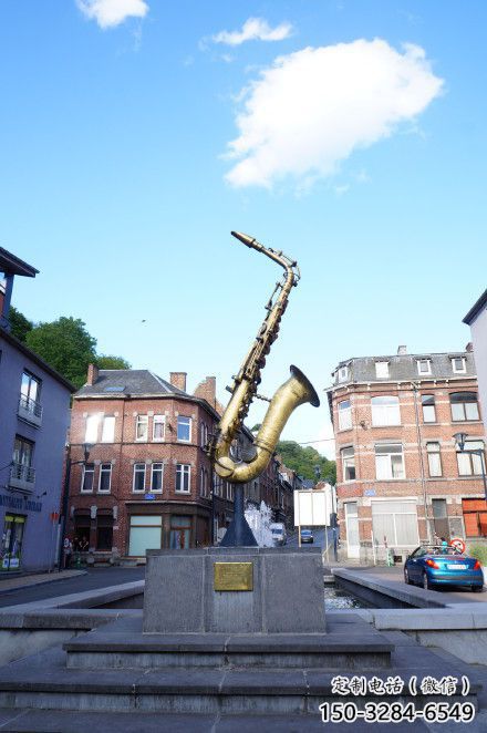 仿真薩克斯雕塑 電鍍現代樂器雕塑 部隊西方樂隊雕塑