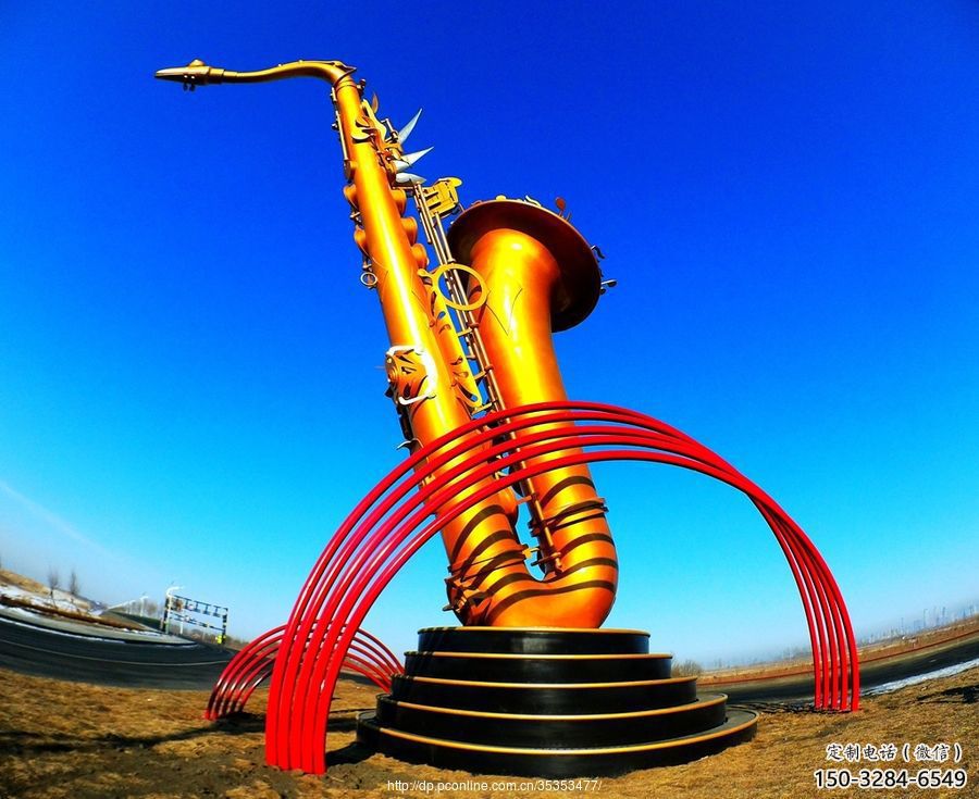 烤漆薩克斯雕塑 鋼管樂器雕塑 室內西方樂隊雕塑