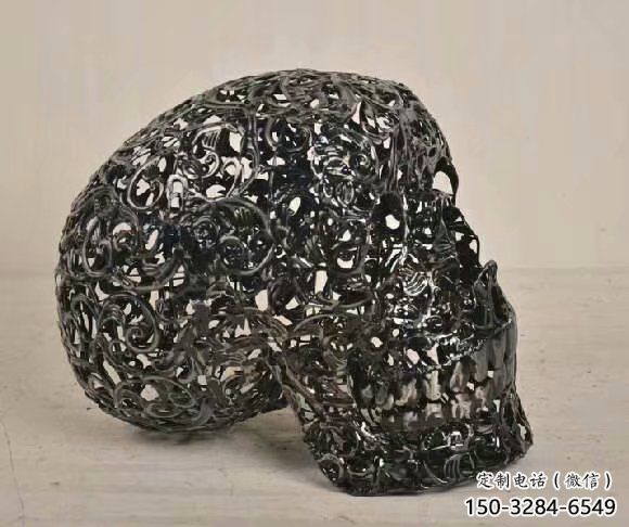 房地產骷髏雕塑 現代鬼怪雕塑 幾何骷髏頭雕塑