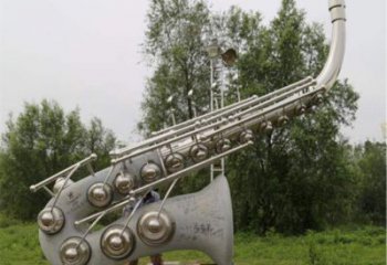 街頭薩克斯雕塑 大型別墅區西方樂隊雕塑 鋼管樂器雕塑