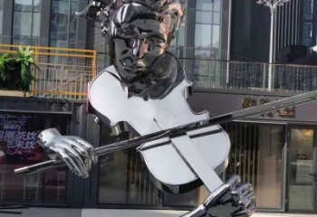 中式薩克斯雕塑 啞光樂(lè)器雕塑 游樂(lè)場(chǎng)西方樂(lè)隊(duì)雕塑