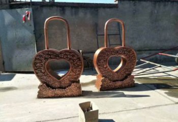 大型商場鎖子雕塑 仿真同心鎖雕塑 鏡面雕塑