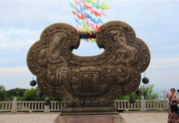 幾何鎖子雕塑 發(fā)光公園雕塑 大門口同心鎖雕塑