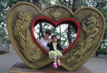 切面鎖子雕塑 燈光庭院雕塑 校園同心鎖雕塑