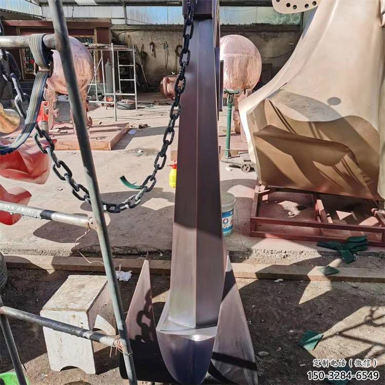 抽象船錨雕塑 啞光碼頭雕塑 室內雕塑